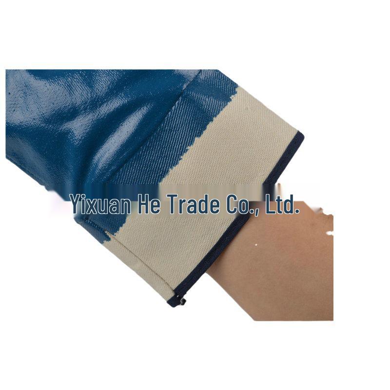 Xuan He Wear-Resistant Nitrile Rubber Blue Flocking Gloves for Cutting Protection