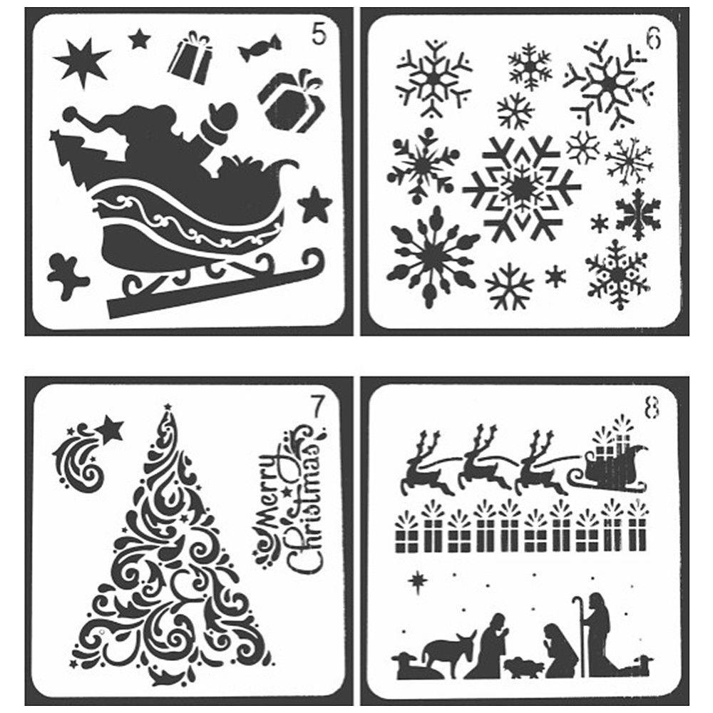 Kaufe Weihnachten Zeichnung Airbrush Malerei Schablone Kinder Kinder  Geschenk DIY Handwerk Dekor Scrapbooking zum Preis ab 1.28 | Joom, image size:1000x1000