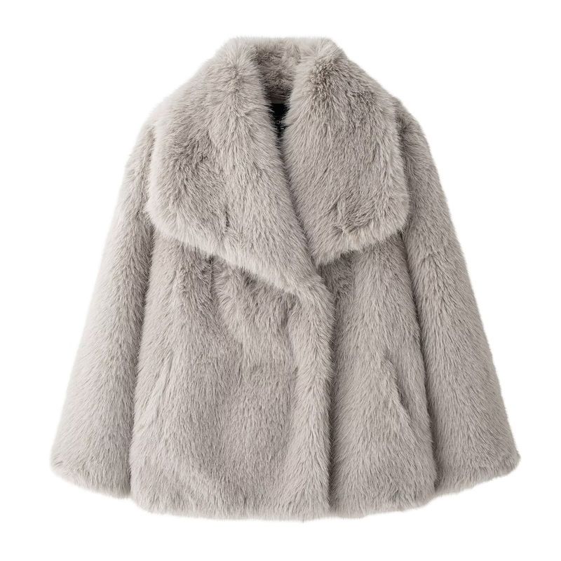 

Kaslead Новое поступление Женская одежда Модный стиль Модный Минималистичный Пальто-верхняя одежда с эффектом искусственного меха 4369248 Gray L