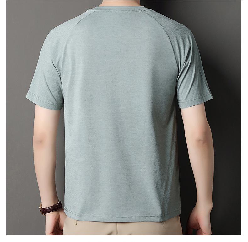 Summer Men's Casual Round Neck Short Sleeve T-Shirt: Middle-Aged Fashionable, Versatile, and Breathable