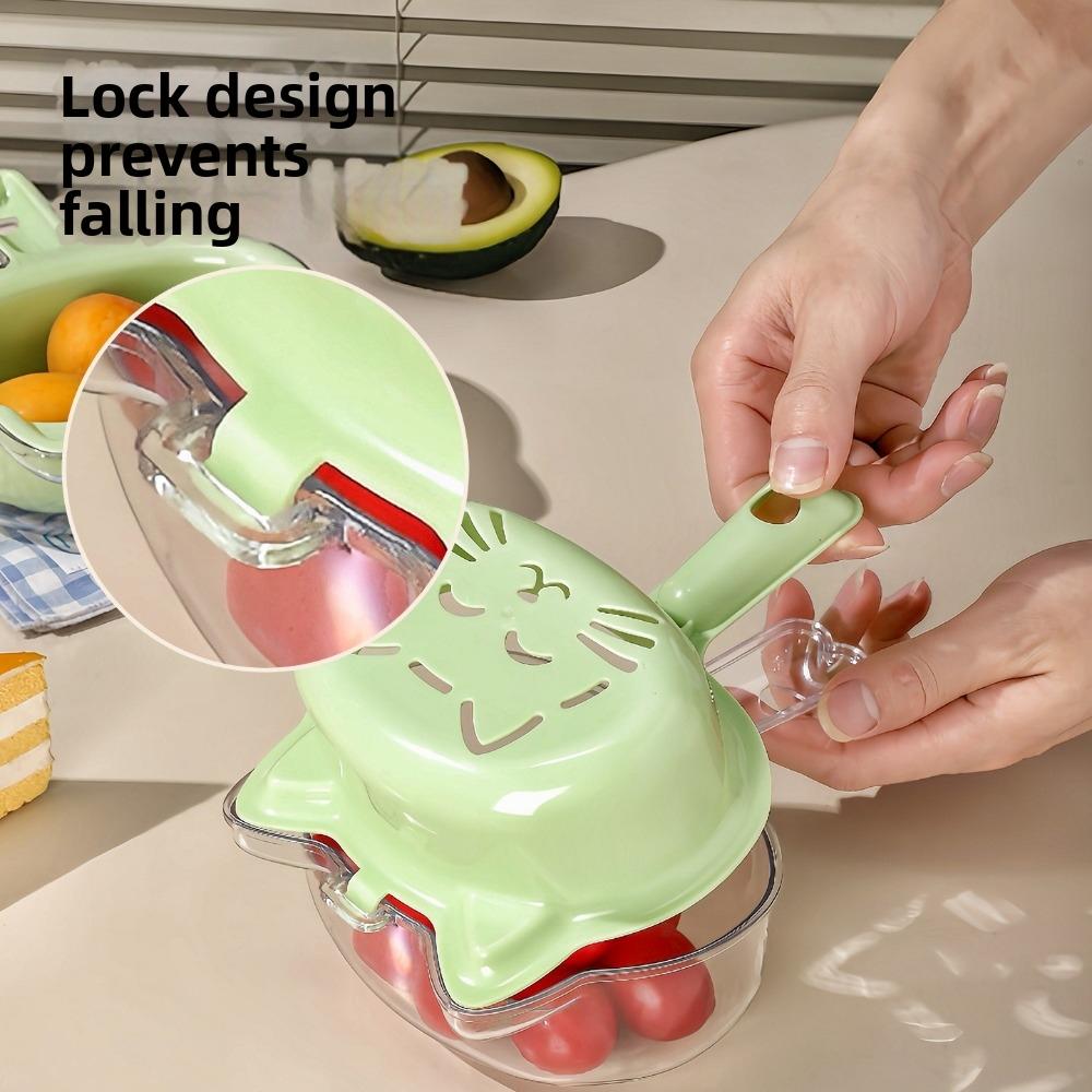 Cat Shape Fruit Washing Drain Basket Large Capacity Fruit Clean Colander Restaurant Kitchen Use