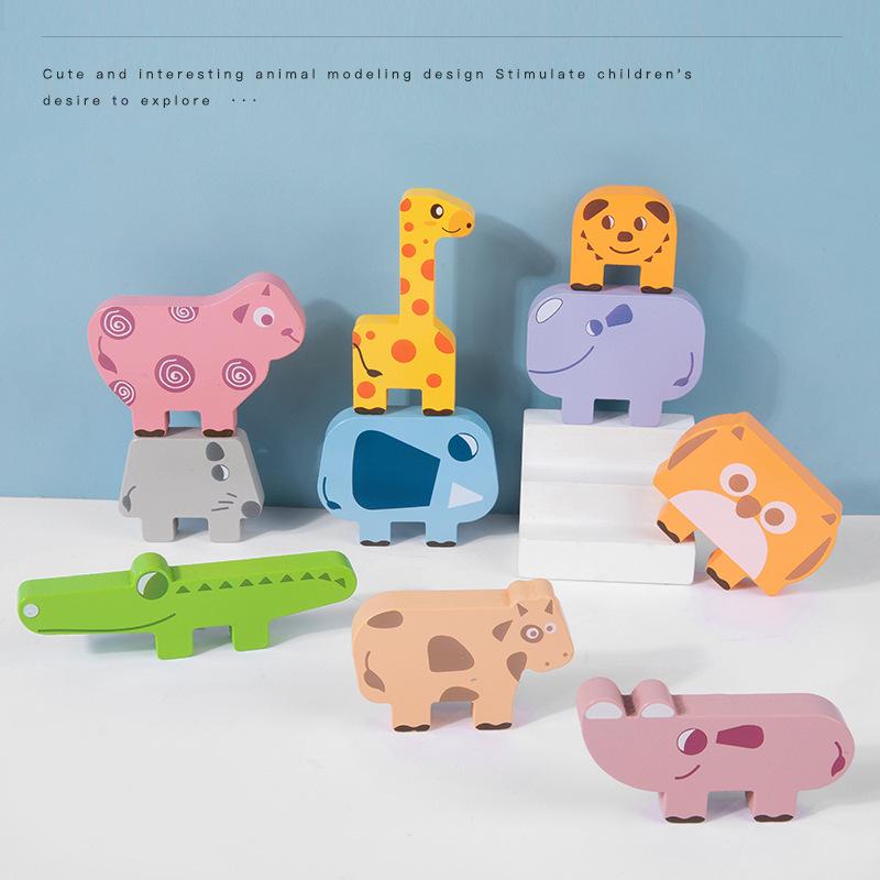 Animal Balance Wooden Stacking Blocks - Educational Toy for Children's Early Learning