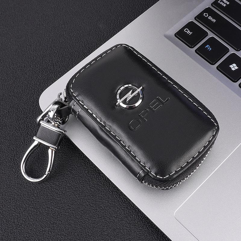 3D Metal+Skóra Portfel na Kluczyki Samochodowe Torba na Kluczyki Samochodowe Wielofunkcyjny Etui na Klucze Do Opel Astra H J G K Insignia Corsa C D Vectra C B Meriva