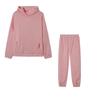2024 Trendy Solid Color Hooded Sweatshirt & Casual Two-Piece Set for Autumn/Winter