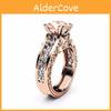 Elegant 10mm Round Cut 18k Rose Gold Filled Bridal Engagement Ring For Timeless Beauty