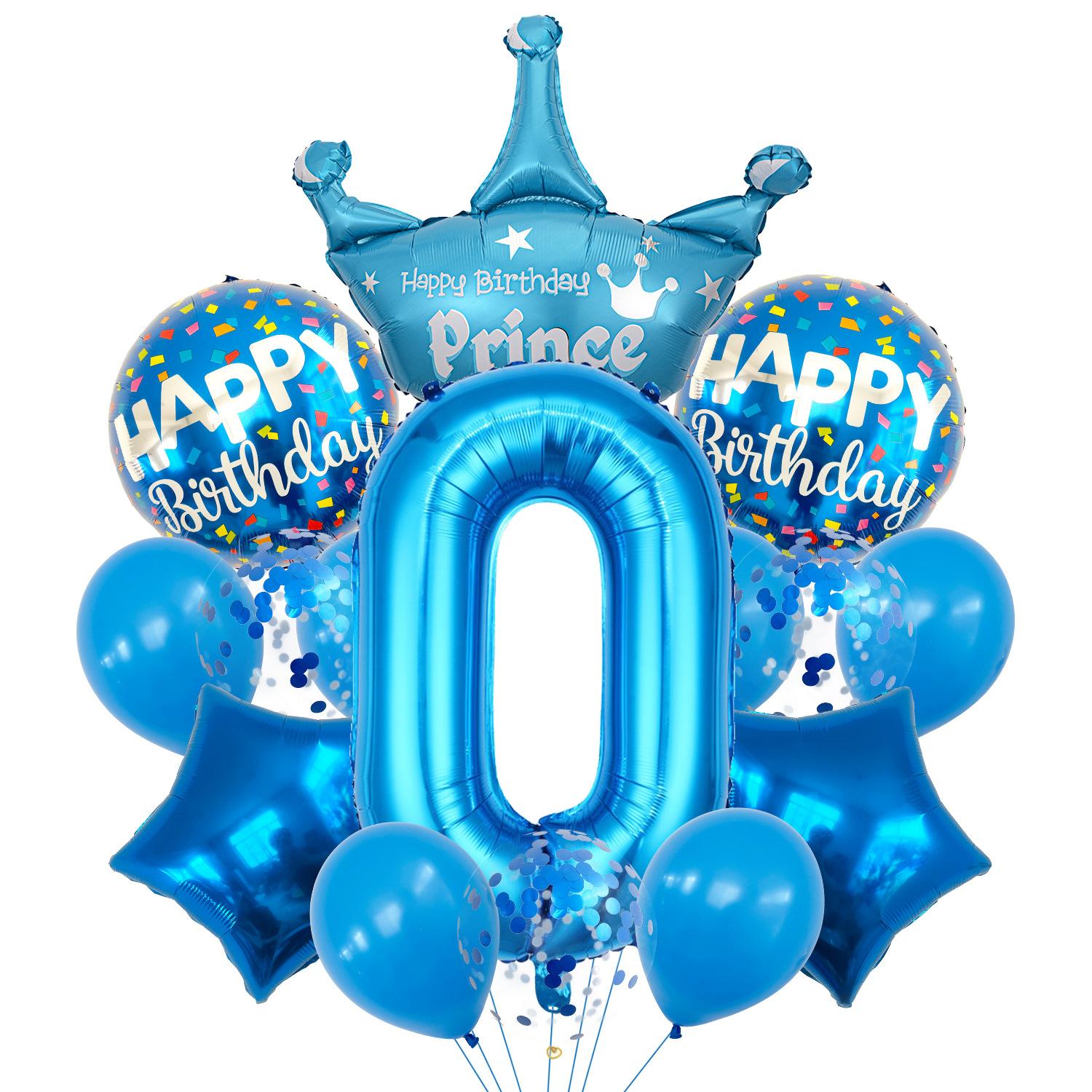 

Blue Crown Aluminum Film Balloon Set Baby Birthday Party Balloon Digital Balloon Scene Arrangement Balloon Blue Crown Balloon Set 0