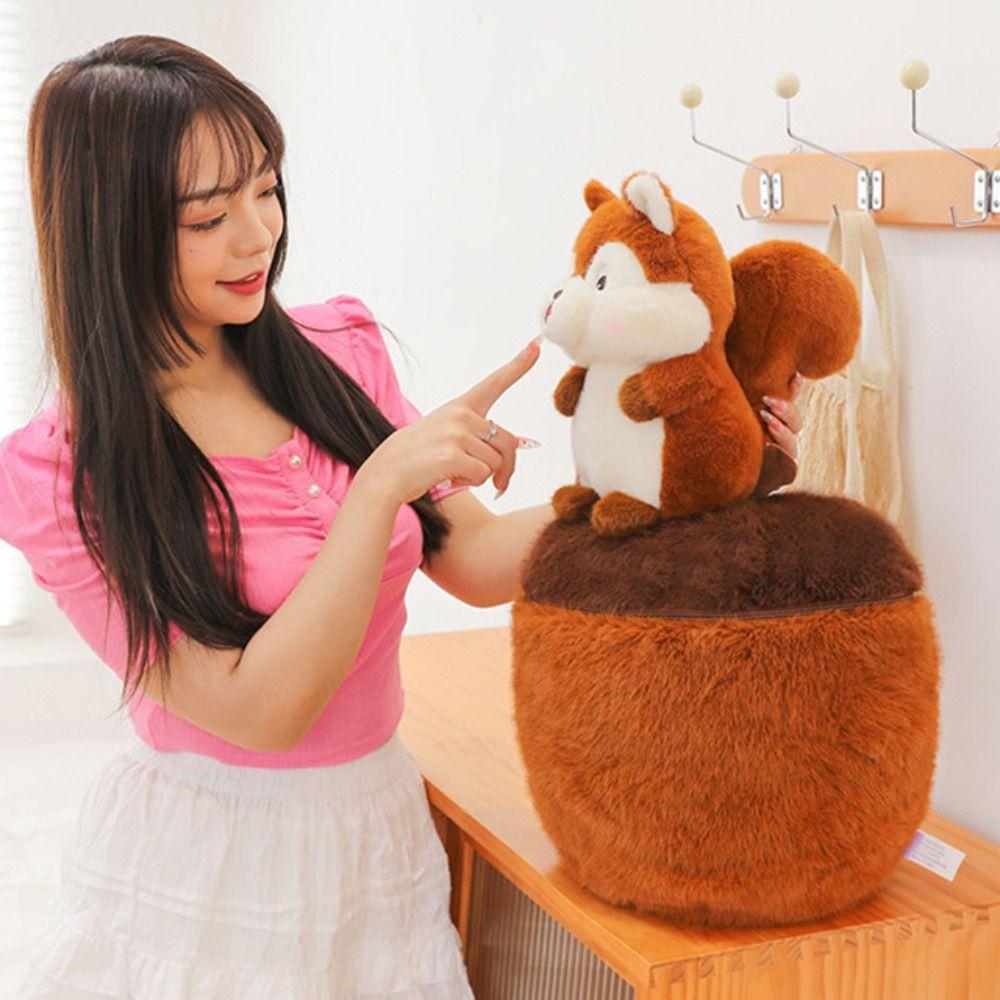 Detachable Squirrel 2 In 1 Plush Toys Soft Stuffed Soft Animal Dolls Kids Gifts