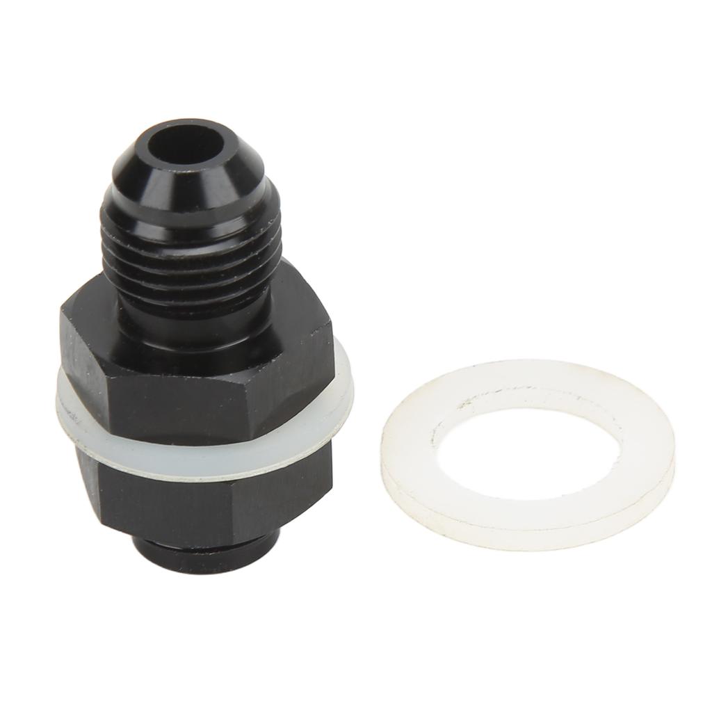 Fuel Cell Bulkhead Fitting with PTFE Washer Black Anodized 6061‑T6 Aluminum Alloy Connector for Most Fluid
