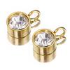 10pcs 6mm Gold Stainless Steel Birthstones Charms Pendants for Necklace Bracelet Jewelry Making DIY Rhinestone Crystal Beads