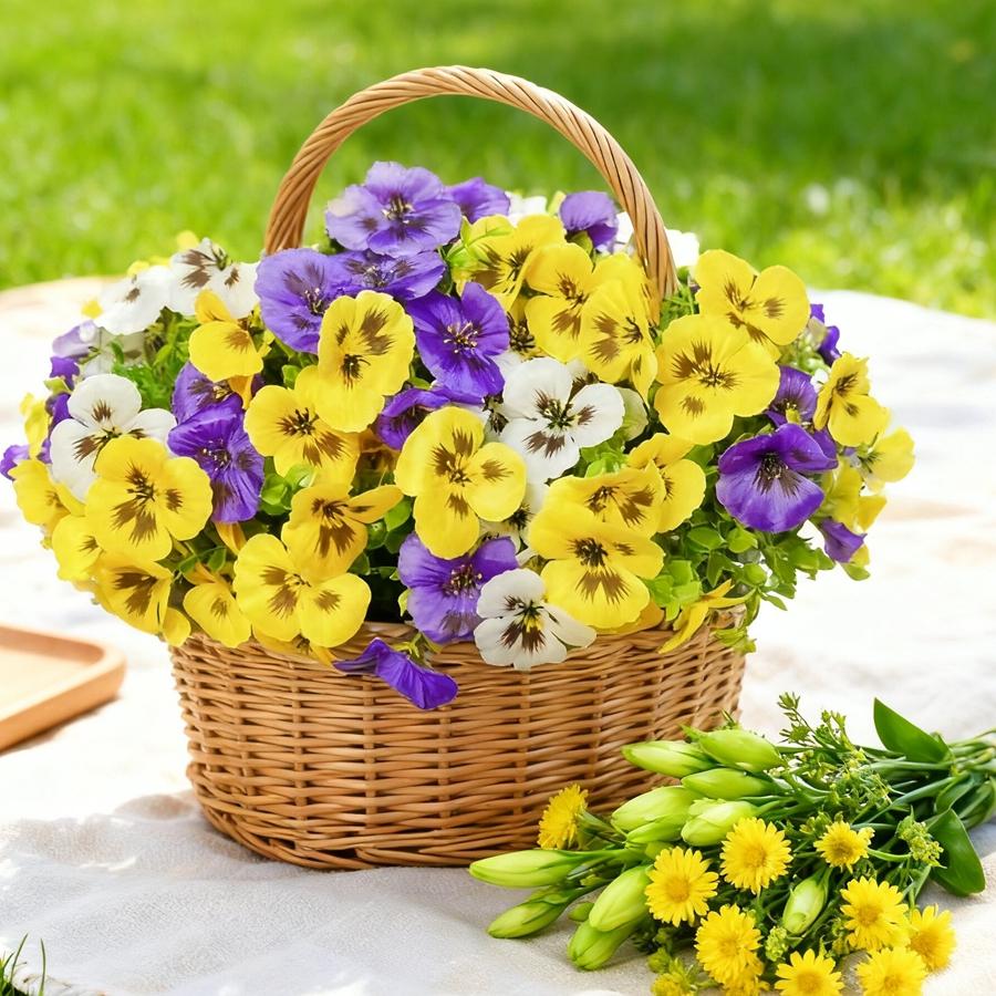 10Pcs Artificial Plant Silk Pansy Outdoor Garden Yard Wedding Bridal Bouquet Home Room Vase Decora Festival Wreath Diy Gift Prop