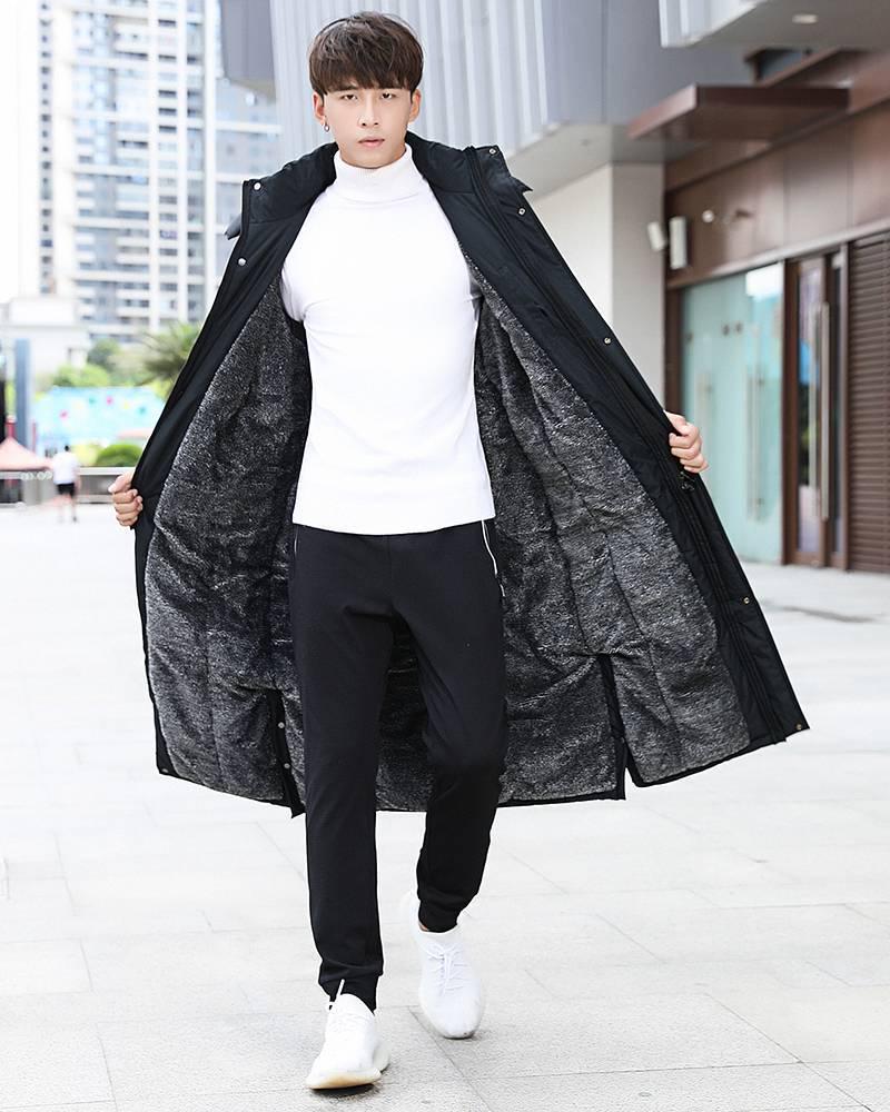 Unisex Winter Sports Overcoat - National Flag Design, Over-the-Knee, Thick Cotton for Cold Protection