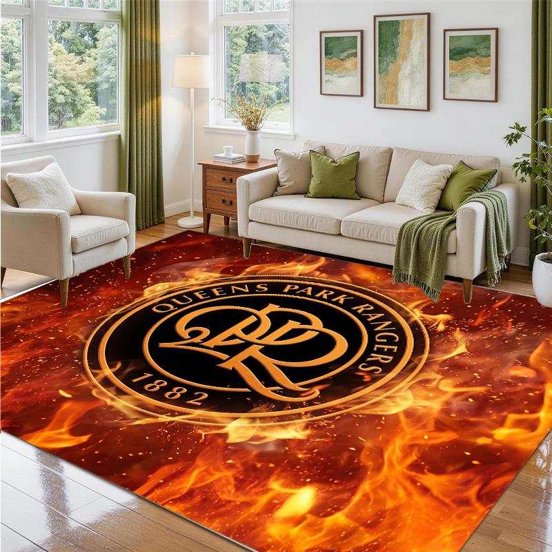 Queens Park Rangers Football Design Crystal Velvet Rug Soft Decorative Mat for Bedroom Entrance