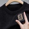 Men's Plus Velvet Thickened Round Neck Chenille Sweater - Solid Color, Loose Fit, Warm Knit Pullover