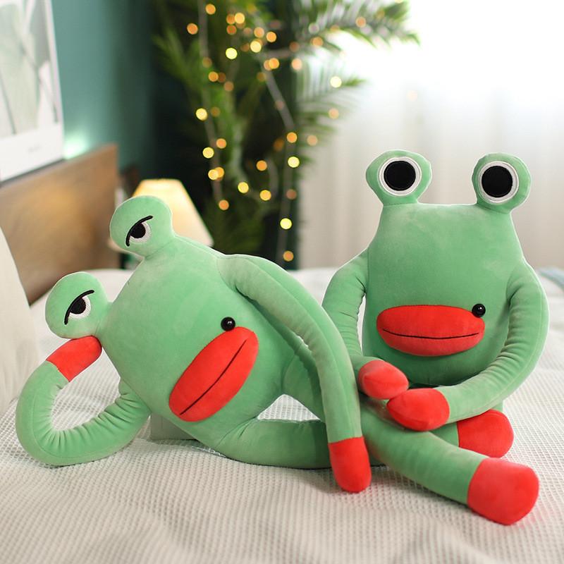 Long Adorable Legged Frog Plush Toy Soothing Sleep Buddy Big Eyed Girl Kid Gift