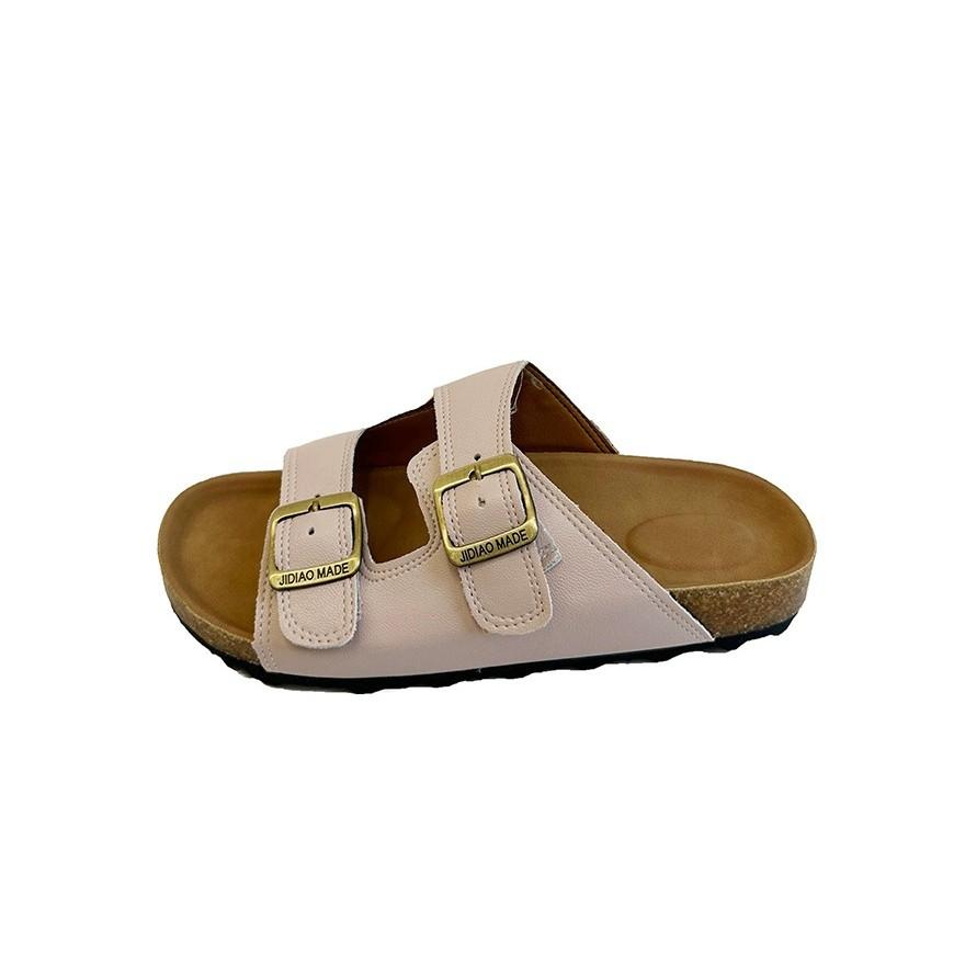 2025 summer new open-toed belt buckle women's sandals Korean version temperament beach shoes flat-bottomed fashion one-word slippers