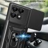 For Xiaomi Poco F6 Pro 5G/Redmi K70 5G/K70 Pro 5G Case PC+TPU Kickstand Phone Shell with Slide Camera Lid