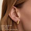 Gold-Plated Korean Croissant Twist Earrings - Stainless Steel Studs for Women