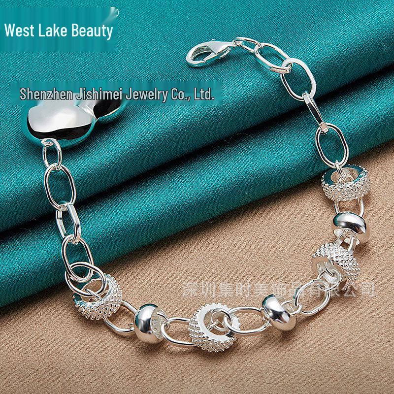 

Браслет из стерлингового серебра с шестеренками в форме сердца для женщин