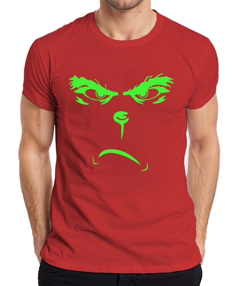 Halloween Monster Face Scary Eyes Light Up Neon Alien Evil Unisexs Tshirt