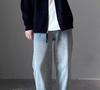 Men's Stand Collar Korean Style Double Zipper Knit Cardigan for Autumn/Winter