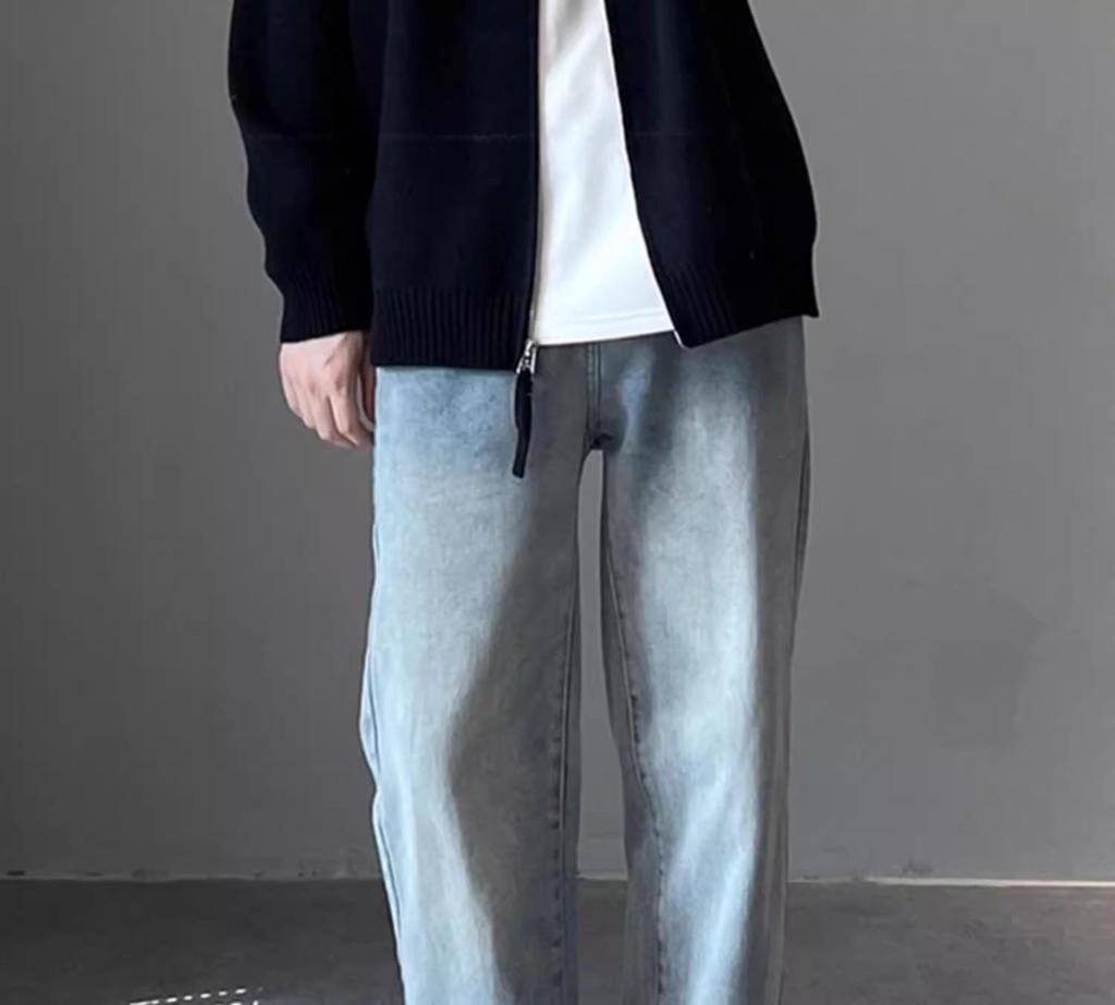 Men's Stand Collar Korean Style Double Zipper Knit Cardigan for Autumn/Winter
