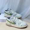 Jordan Air Jordan 1 Low SE Slip Resistant Abrasion Resistant Low top Vintage Basketball Shoes GS White Green FZ5046-041(Team44-)