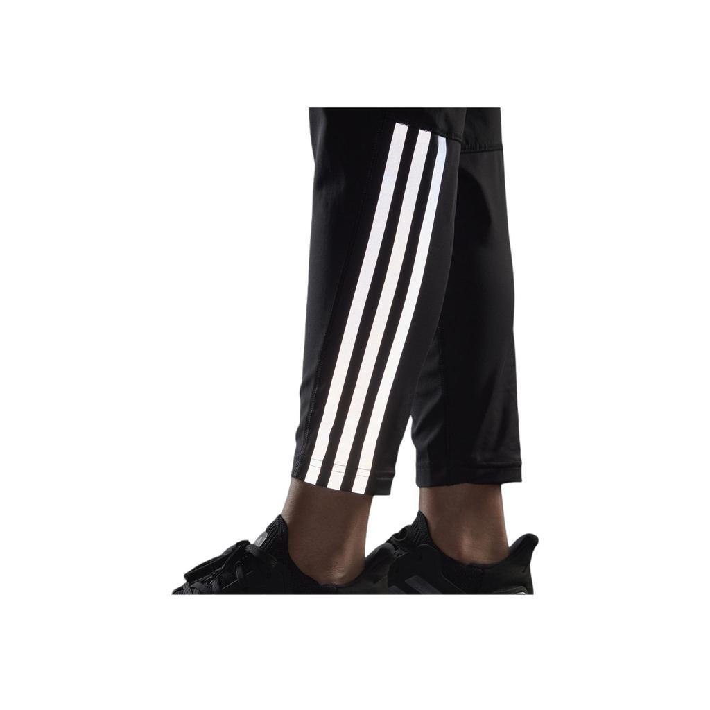 adidas Logo Print Striped Elastic Straight-Leg Sweatpants Women Bottoms Black HB6501