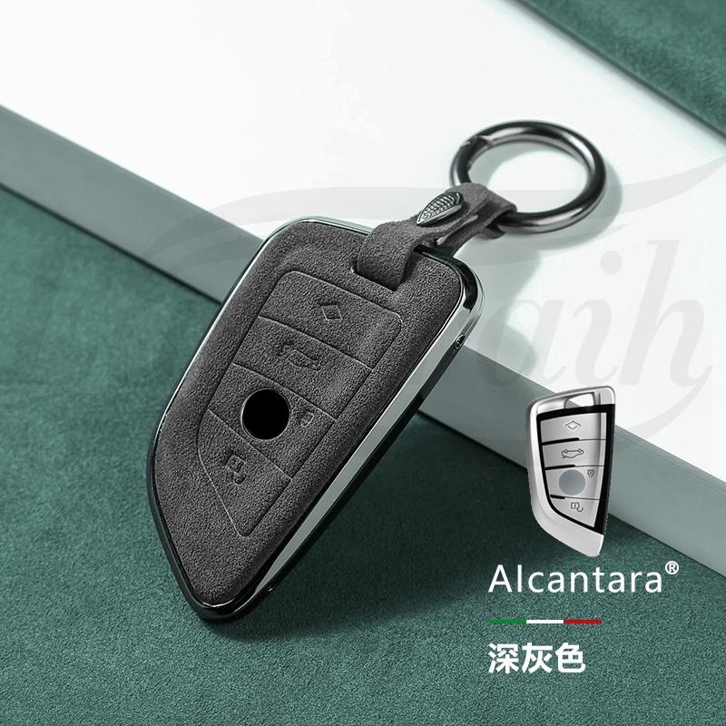 Innenraumleisten Auto Alcantara Schlüsseletui Abdeckung Halter Kette Für BMW G20 G30 X1 X3 X4 X5 G05 X6 F20 G21 f40 f80 35i 3 5 7 Interi