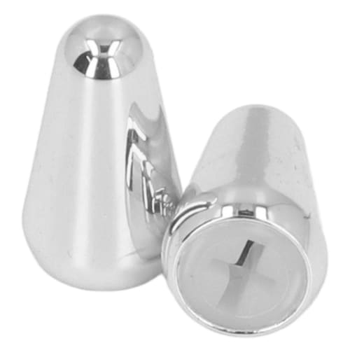 Two Guitar Pickup Switch Knobs, Guitar Toggle Switch Tips, Brass Housing, ST TL (Silver)