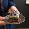 100ML Old Rock Mud Square Teapot  Retro Ceramic Tea Brewing Tea Pot Kung Fu Teapot Ball Hole Filter Tea Kettle Tea Ceremony