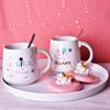 3D Unicorn Ceramic Mug Travel Coffee Mug With Spoon Milk Tea Cup Office Breakfast Drinkware Cup Wedding Birthday Gift Home Decor