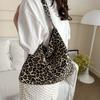 Cloth Leopard Print Crossbody Bags Retro Messenger Bag Vintage Shoulder Bag  Outdoor