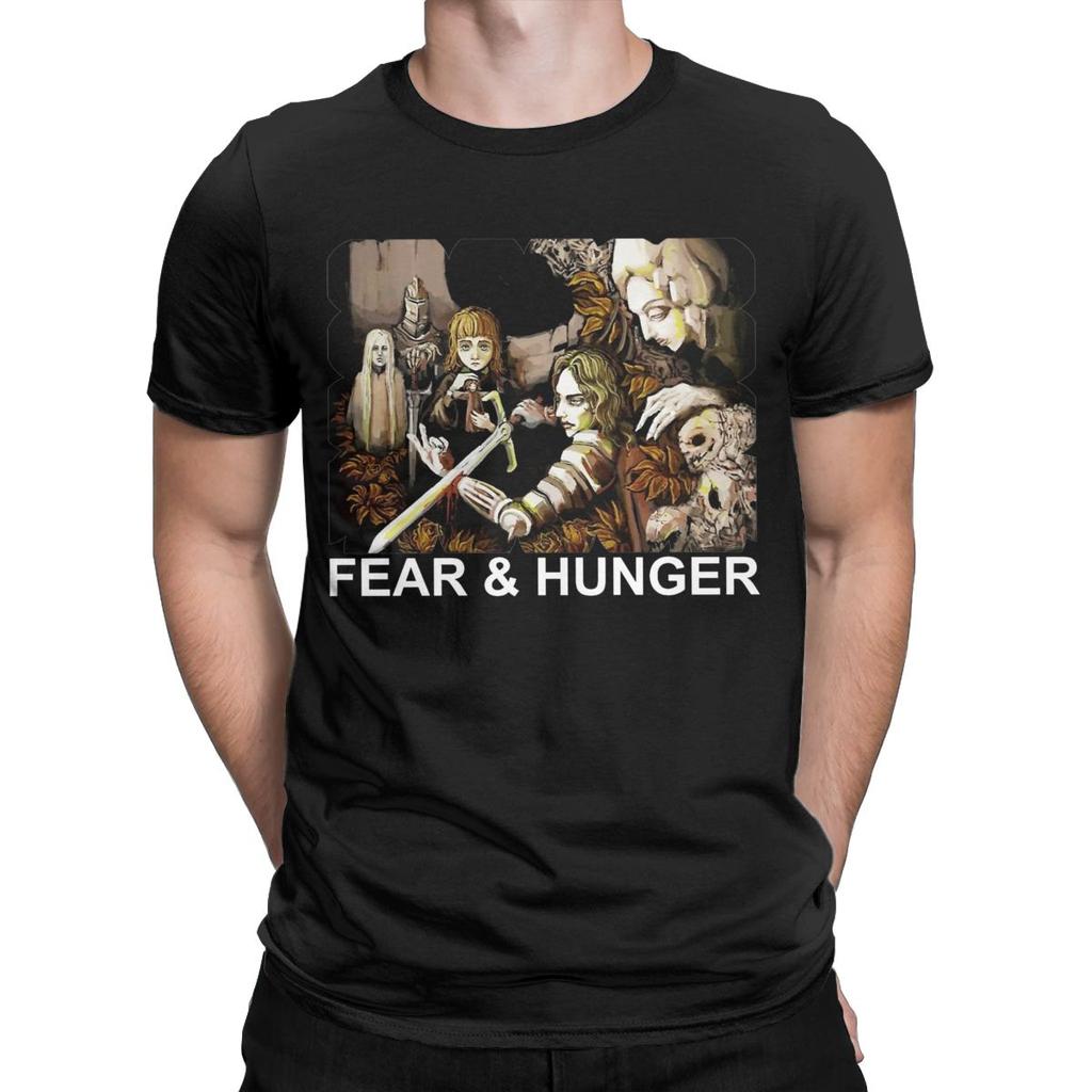 Fear And Hunger T-Shirts Men Novelty Pure Cotton Tees Crewneck Short Sleeve T Shirts Original Clothing