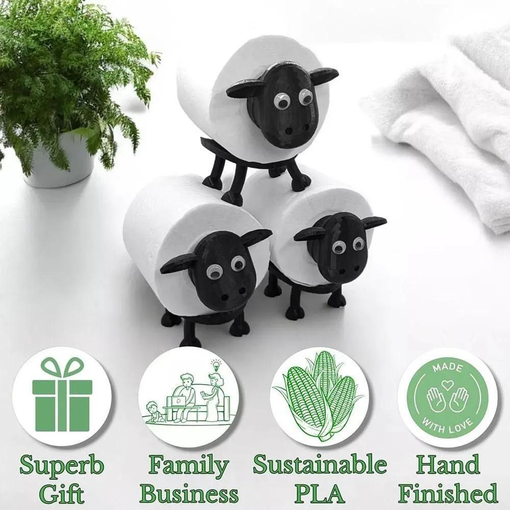 Sheep-Shaped Toilet Paper Holder in Sustainable PLA - Humorous and Eco-Friendly Decor