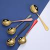 5Pcs Stainless Steel Desserts Ice Cream Coffee Stirring Spoons Kitchen Tableware
