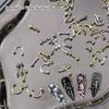20Pcs Design Punk Style Nail Parts Alloy Studs Gold Silver Curve Arrow Rivet Decoration Nails Art Accessories Nail Charms
