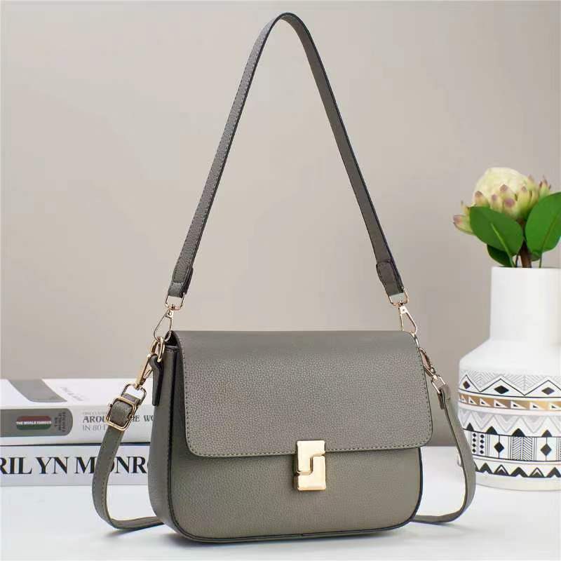 Niche High-quality Lychee Pattern PU Material Small Square Bag Simple and Versatile Underarm Bag One Shoulder Slanted Straddle Women's Bag