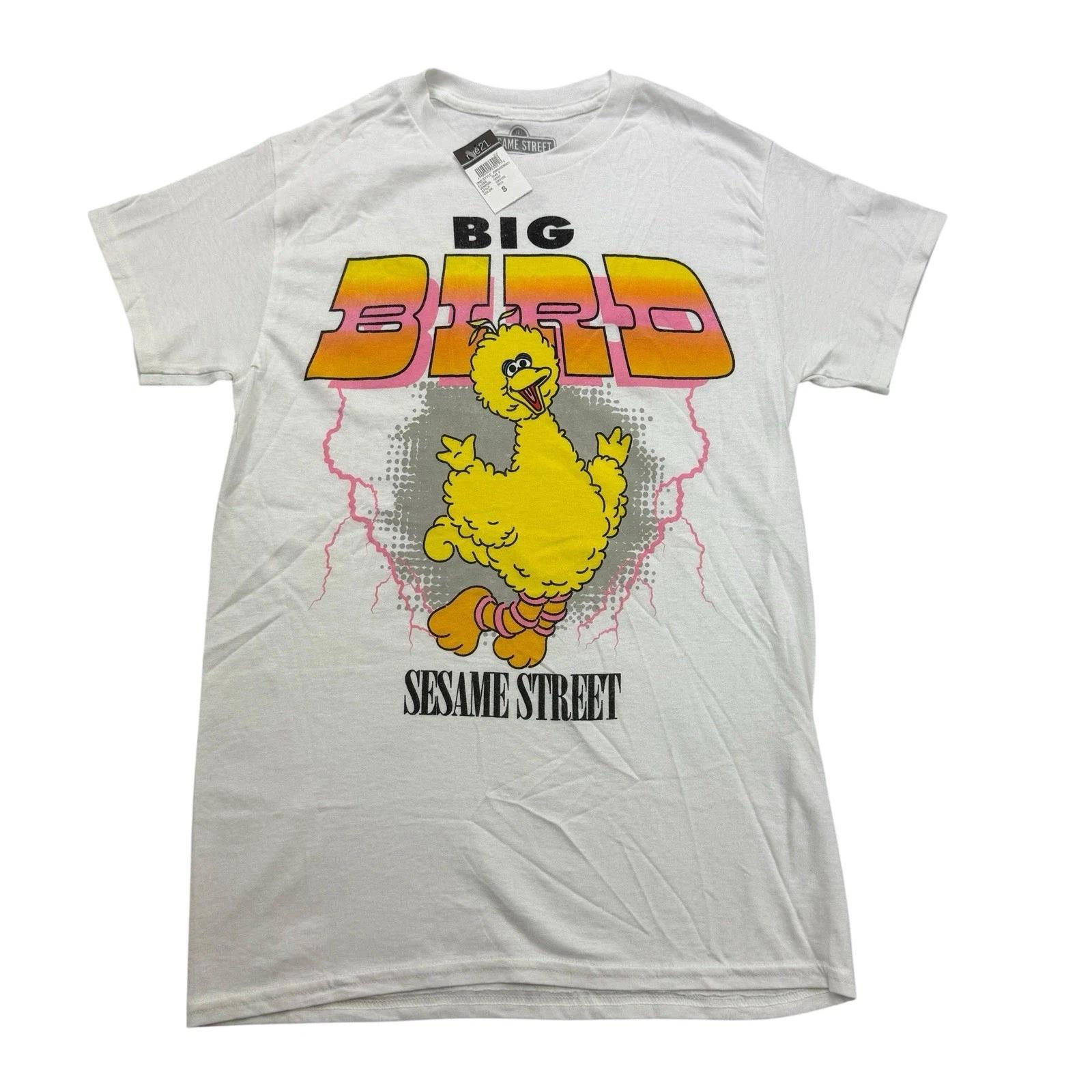Sesame Street Big Bird Shirt Adult Small S White Short Sleeve Hybrid NWT 2XL