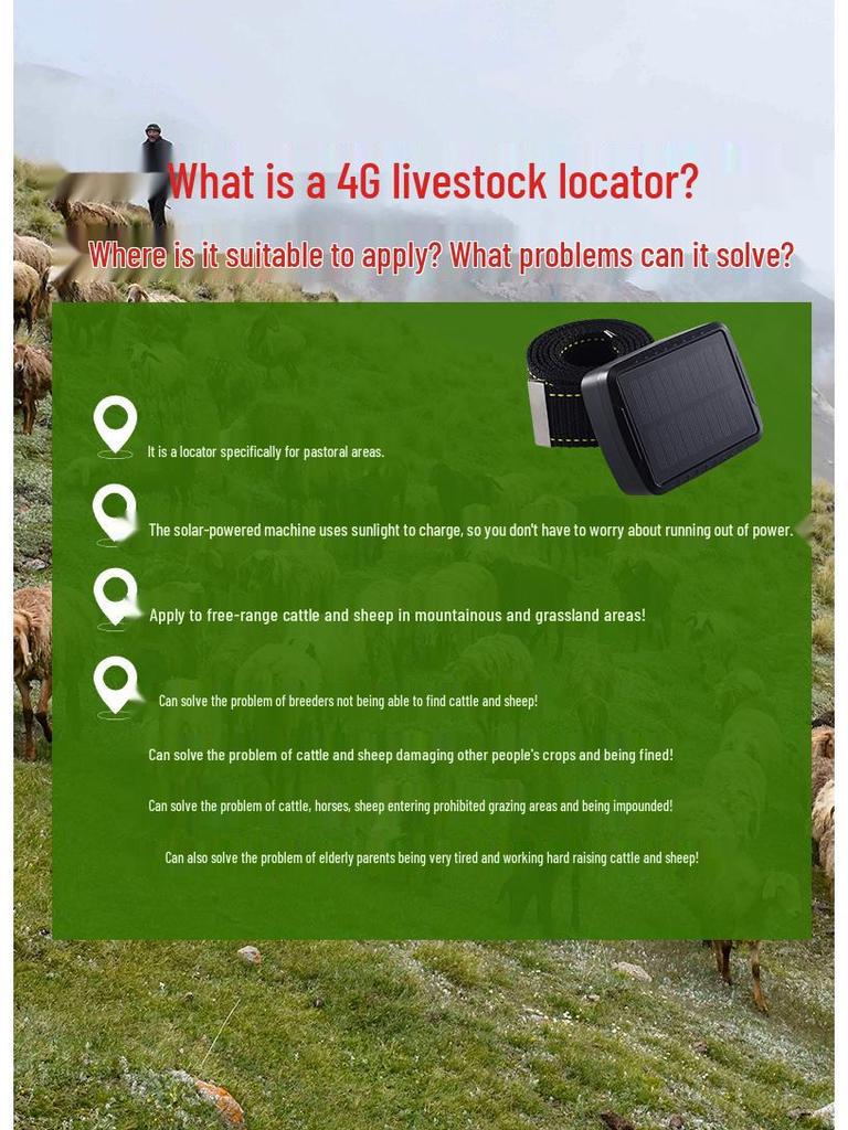 Solar-Powered GPS Cattle and Sheep Locator: Waterproof Anti-Lost Tracking Collar with Extended Battery Life