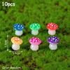 10 Pcs Creative Night Glow Simulation Mushroom Figurine Animal Model Moss Micro Landscape Home Decor Miniature Ornament