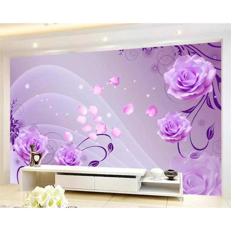 Fashion Vine Wallpaper Purple Rose 3d Wallpaper Living Room Bedroom Mural 3d Wallpaper Home Decor