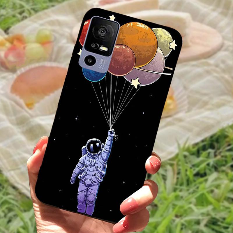 Weiche TPU-Handyhülle für TCL 40R 5G Stoßfeste Schwarze Schutzhülle Bumper für TCL 40 R 5G Schöne Modische Handy-Rückseite Fundas Coques