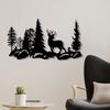 1pc Rust Resistant Iron Deer Forest Wall Art Indoor Outdoor Garden Fence Mural Holiday Decor