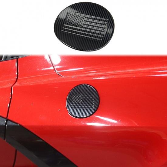 Carbon Fiber Style Fuel Tank Cover Trim Gas Door For Chevrolet Corvette C8 +