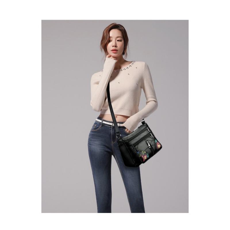 Patchwork Embossed Mom Bag New Large Capacity Shoulder Bag Crossbody Bag Korean Fashion Trendy Casual Bag Women