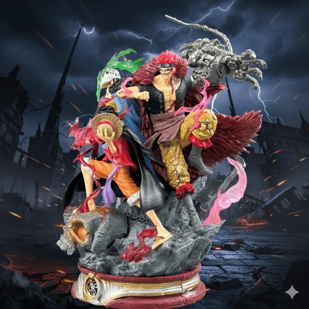 One Piece Ghost Island Battle Supernova Three Captain Straw Hat Luffy Kidro Scene Handmade Statue
