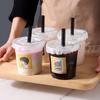 BJ Disposable Boba Tea Cups with Lids & Straws