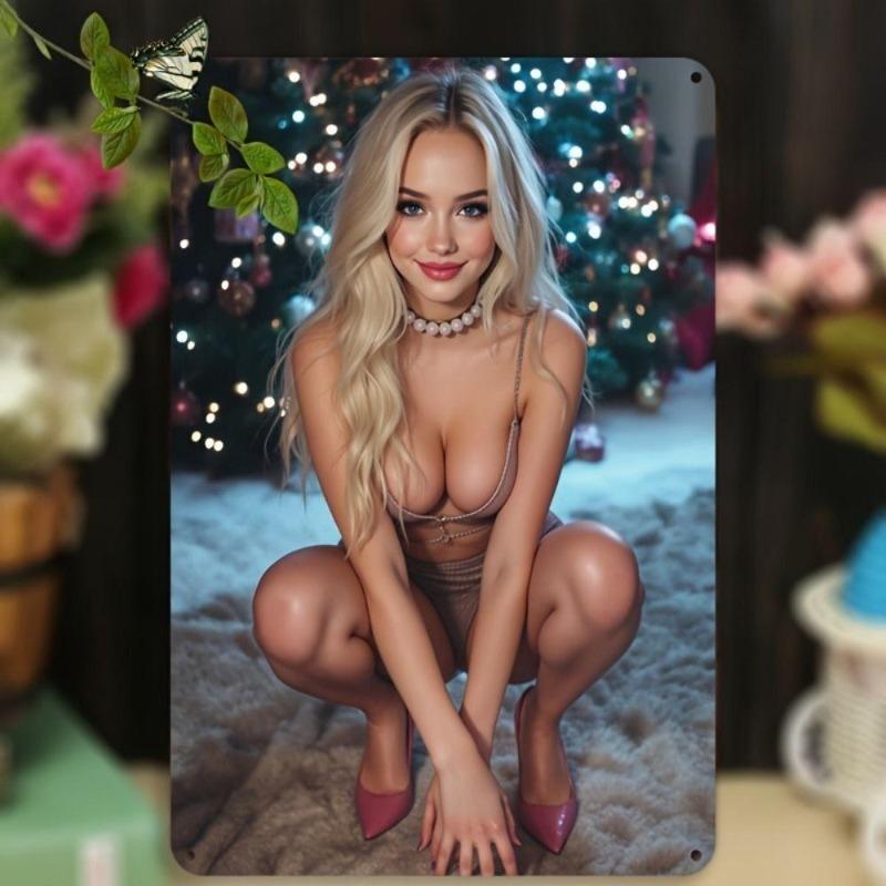 Pin-Up Girl Blechschilder, Garage Werkstatt Metalldekor 20x30cm