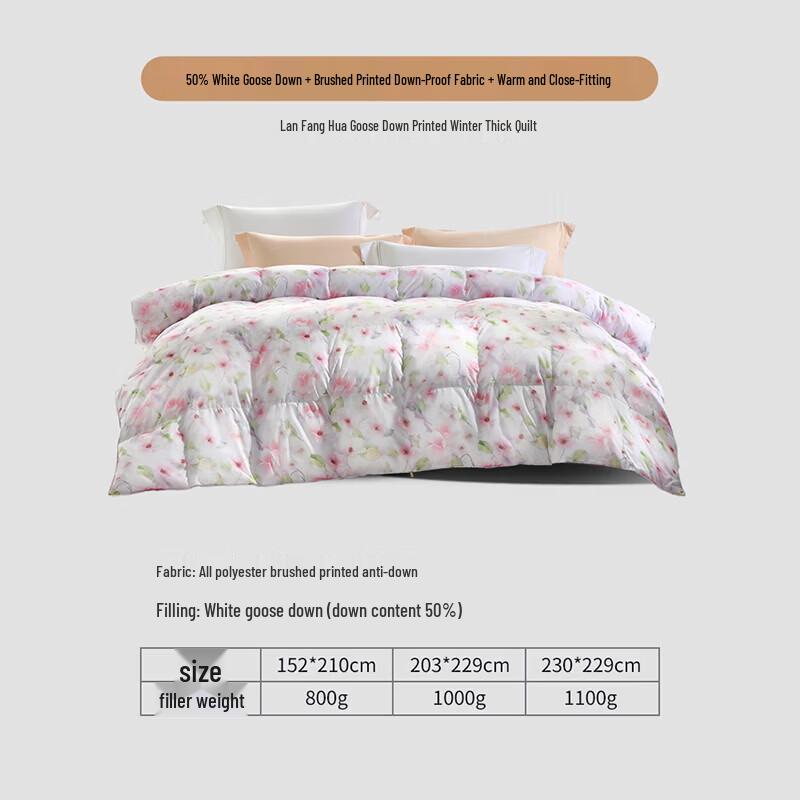 FUANNA 50% White Goose Down Winter Comforter