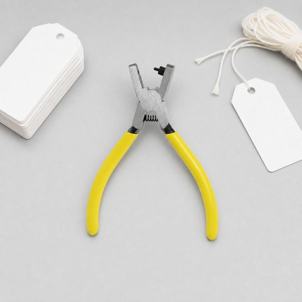Handheld Steel Hole-Punch Ergonomic Hand Tool Versatile for Tag Making